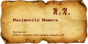 Maximovits Nemere névjegykártya